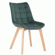 Décoshop26 - Chaise de salle à manger x1 rembourrage généreux en velours vert piètement en bois 10_0002084 - 3000250835596 Décoshop26 - Chaise de salle à manger x1 rembourrage généreux en velours vert piètement en bois 10_0002084 - 3000250835596