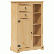 Helloshop26 - Armoire de salle de bain Corona 70 x 33 x 110 cm rangements spacieux style rustique en bois de pin massif miel 02_0057603 - 300024012866