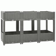 Helloshop26 - Jardinière bac lit surélevé plantes fleurs terrasse jardin 120 x 40 x 71 cm polypropylène gris 02_0039205 - 3000218442736 Helloshop26 - Jardinière bac lit surélevé plantes fleurs terrasse jardin 120 x 40 x 71 cm polypropylène gris 02_0039205 - 3000218442736