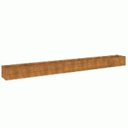 Helloshop26 - Jardinière surélevée décorative pour jardin balcon terrasse 482 x 50 x 36 cm avec support robuste en acier corten 02_0046129 - méta