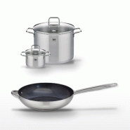 Lot Poêle céramique 32cm & 2 Faitouts 16/26cm Elo Profi Therm Platinum - gris inox 3176239952148