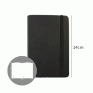 OEM Bloc-notes lissé 14x9cm semi-cuir noir 116 feuilles - 5608011028096