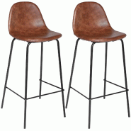 Pack de 2 tabourets de bar Atmosphera couleur marron - marron JJ1364