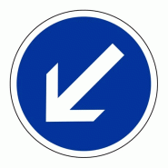 Panneau B21a2 - Contournement obligatoire par la gauche panneau seul