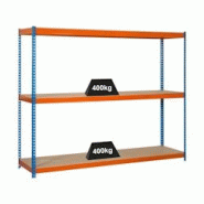 PROREGAL Étagère pour charges lourdes BIG WOOD YETI THREE | HxLxP 200x120x45cm | Charge du compartiment 400kg | Bleu-orange - bleu métal PR_RS19-01 PROREGAL Étagère pour charges lourdes BIG WOOD YETI THREE | HxLxP 200x120x45cm | Charge du compartiment 400kg | Bleu-orange - bleu métal PR_RS19-01