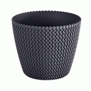 Prosperplast - Pot rond 11,5 L Splofy en plastique, coloris Anthracite, Ø29,5x24,9 cm - gris plastique ZA1310