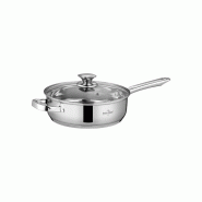 Sauteuse 24x7,5cm avec couvercle tous feux dont induction Davos Collection Acier  SH-DC24F usage non-intensif Swiss Haus - 5407011642444