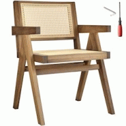 TecTake GmbH tectake Chaise de salle à manger cannage viennois et accoudoirs chêne clair - 405888 - beige Bois massif 405888 TecTake GmbH tectake Chaise de salle à manger cannage viennois et accoudoirs chêne clair - 405888 - beige Bois massif 405888