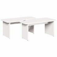 VidaXL Table basse 2 pcs Blanc Bois massif en pin Modèle Eclipse Industriel - 873524
