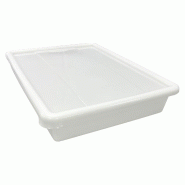 ANTIHUMEDADES Lot 6 récipients avec couvercle (15 L) 55,3 x 41 x 9,3 cm - pour pâtes, pizzas, pain. Fabriquées en polypropylène blanc de qualité