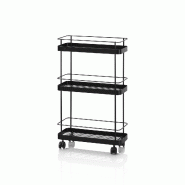 AQA Design Chariot TRIS noir en métal L.42 P.16,8 H.71 MP02407 - noir métal MP02407