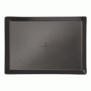 Assiette Quartz bagasse laminée noire 18,5x13x1,6cm - par 200