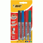 BIC Marking Fine ECOlutions Marqueurs Permanents à Pointe Conique Fine - Couleurs Assorties, Blister de 4 - multicolore 3086120024444