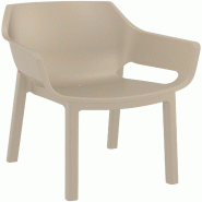 CLP Chaise de jardin Dora Plastique HBT: 90x60x65 cm Taupe - gris 327708