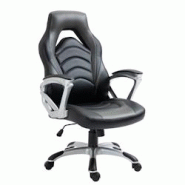 CLP Fauteuil de bureau / Gaming Foxton en similicuir Noir / Gris - gris polyester 316022 CLP Fauteuil de bureau / Gaming Foxton en similicuir Noir / Gris - gris polyester 316022