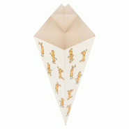 Cornet à frites carton avec lang pour sauces blanc imp 250g 16x27cm - par 1200