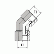 Coudes - 45° femelle tournant JIC x femelle tournant JIC - JCFF400404 - CFJ 7/16 45