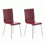 Décoshop26 - Lot de 2 chaises de cuisine en bois rouge et métal CDS10061 - 3000276413426 Décoshop26 - Lot de 2 chaises de cuisine en bois rouge et métal CDS10061 - 3000276413426