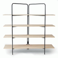 Etagère Symira structure noire 4 tablettes bois L170xH 170cm