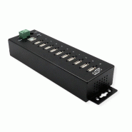 EXSYS EX-1170HMVS Hub métal USB 2.0, 10 ports, protection de surtension 15KV_0