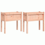 Helloshop26 - Jardinière bac lit surélevé plantes fleurs jardin terrasses lot de 2 avec pieds bois massif douglas marron 02_0039021 - 3000217973309 Helloshop26 - Jardinière bac lit surélevé plantes fleurs jardin terrasses lot de 2 avec pieds bois massif douglas marron 02_0039021 - 3000217973309