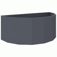 Helloshop26 - Jardinière demi-ronde moderne pour extérieur 90 x 45 x 35 cm design chic en acier anthracite 02_0052931 - métal 3000237657234