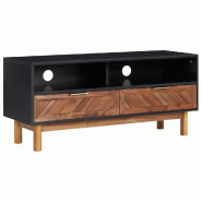 Helloshop26 - Meuble TV multimédia étagère télévision buffet téléviseur salle à manger salon chambre 100 x 35 x 45 cm bois d'acacia 02_0025498