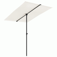 Helloshop26 - Parasol d'extérieur avec mât en aluminium 2 x 1,5 m blanc sable 02_0021267 - blanc aluminium 3000200486885