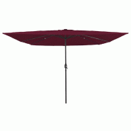 Helloshop26 - Parasol de jardin pliable moderne 295 x 295 x 245 cm durable ambiance chic en polyester bordeaux 02_0058807 - acier 3000240785795