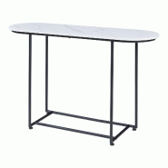 Helloshop26 - Table console 120 x 40 x 75 cm MDF effet marbre blanc 03_0010881 - 3000225460235