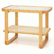 Helloshop26 - Table d'appoint multifonctionnelle 70,5 x 44,5 x 54,5 cm avec étage de rangement léger design en bambou naturel 20_0020776 - Bambou 30
