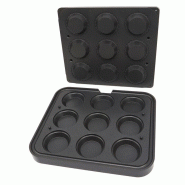 Maxima - Moule à tartelettes rond, dimension interne Ø65 mm, externe Ø89 mm, hauteur 22 mm, 9 pièces, plaque de cuisson 380x328 mm - 9374315