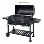 Mendler Barbecue au charbon de bois HWC-K94, Chariot de cuisson Barbecue de jardin avec couvercle, acier émaillé 110x153x60cm noir - noir métal 97863