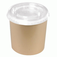 NOVACUP Combo Pot à Glace carton Beige 360ml  VALUE PACKCouvercle recyclableSorbet Dessert Glacé    ø102x78mm Idéal Glace Artisanale - Lot de 5000