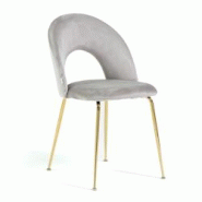 RATTATAN Lot de 2 chaises d’intérieur MARGOT en velours, dossier galbé, pieds en métal, élégantes et modernes pour la maison et les restaurants RATTATAN Lot de 2 chaises d’intérieur MARGOT en velours, dossier galbé, pieds en métal, élégantes et modernes pour la maison et les restaurants
