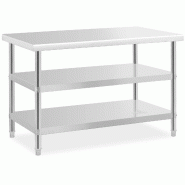 Royal Catering - Royal Catering RCAT-120/70-PS3SH Table de travail inox Table de travail en inox Table de travail cuisine 120 x 70 x 5 cm 200 kg 2 - m