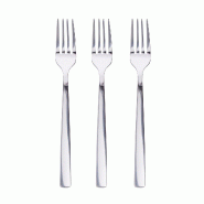 San Ignacio Earth - Set 3Pc de fourchettes à dessert en acier inoxydable finition brillante - argenté inox Q4392_0