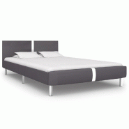 VidaXL Cadre de lit sans matelas gris similicuir 140x200 cm Modèle Ovelis - 280838