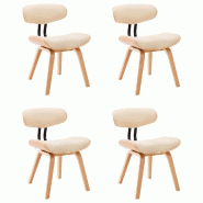 VidaXL Chaises à manger lot de 4 crème bois courbé et similicuir Modèle Galante - 278720