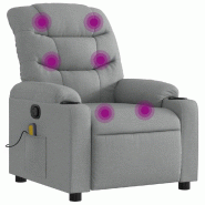 VidaXL Fauteuil inclinable de massage gris clair tissu Modèle Yerviora - 8721012221444
