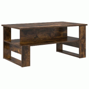 VidaXL Table basse Chêne fumé 90 x 50 x 40 cm Bois d'ingénierie Modèle Atlas Focus Élite - 8000216