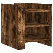 VidaXL Table de chevet chêne fumé 45x50x50 cm bois d'ingénierie – Modèle Logique Bois - 848294