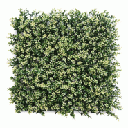WellHome - Jardin vertical artificiel - panneau de haie 100x100 cm pour intérieur et extérieur, feuilles vertes et blanches - vert WH15555