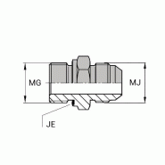 Adaptateurs - Droit mâle JIC 7/16" - X mâle BSP 1/8" forme E - JMMCY00402