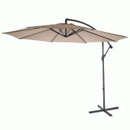 Décoshop26 - Parasol déporté protection solaire Ø 3m inclinable polyester/acier 11kg beige sable sans support 04_0000948 - beige acier 3000103932694