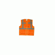 Gilet de sécurité - YARD - 100% PES + zippé multipoches + 4 bandes (sous cavalier) - Orange HV - COVERGUARD | 7YGMO_0