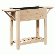 Helloshop26 - Cache-pot de jardin avec étagère minimaliste 111 x 37 x 76 cm fonctionnel chic en sapin beige 02_0058846 - beige Bois massif 300024080