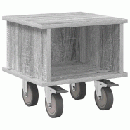 Helloshop26 - Meuble TV rectangulaire moderne rangement intérieur 37 x 35 x 35 cm en bois d'ingénierie gris sonoma 02_0054752 - gris Bois massif 300