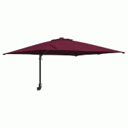 Helloshop26 - Parasol de jardin inclinable moderne 248,5 x 247,5 x 160 cm en polyester bordeaux 02_0058638 - 3000240694202