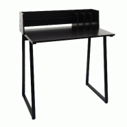 Mendler Bureau HWC-K69, table d'ordinateur portable table de bureau, 82x51cm structure 3D, métal MDF ~ noir - noir métal 96770+0